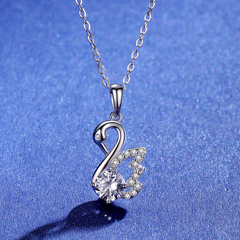 1ct Moissanite Swan Necklace