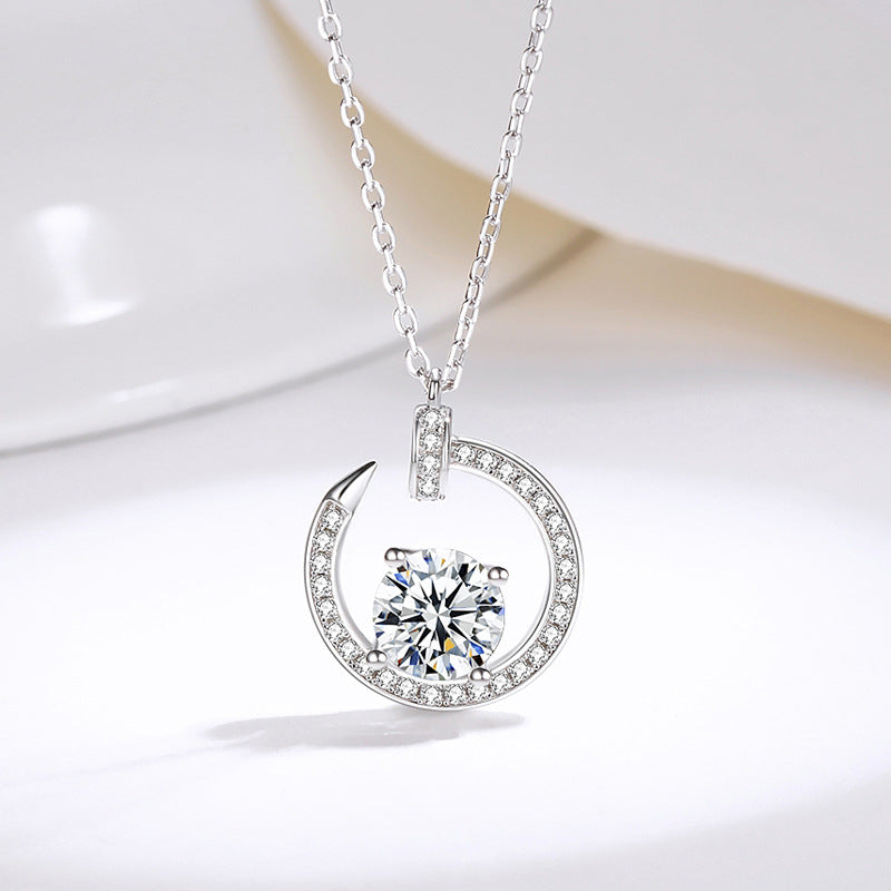 1ct moissanite necklace(moon)