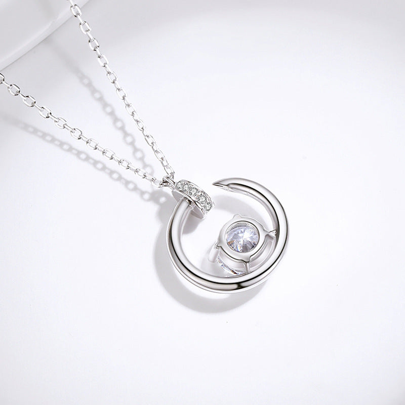 1ct moissanite necklace(moon)