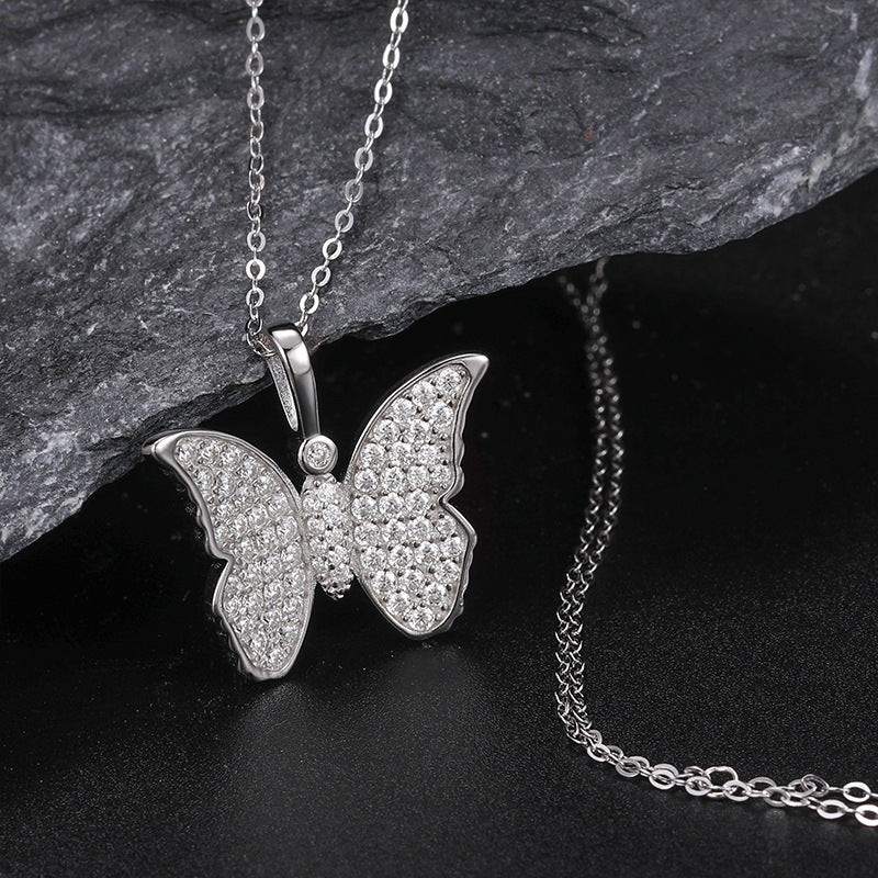 moissanite butterfly necklace