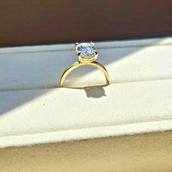 Solid 14k Gold 2.06ct Lab Oval Diamond Ring
