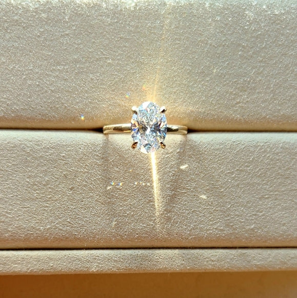 Solid 14k Gold 2.06ct Lab Oval Diamond Ring