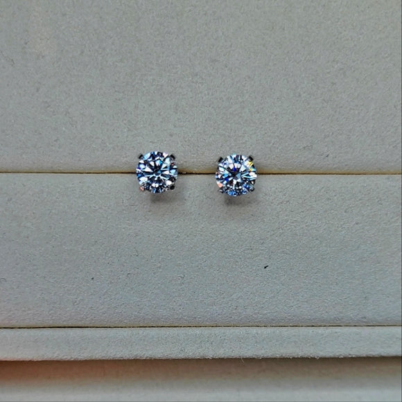 Solid 14k Gold 1ct Lab Diamond Earrings