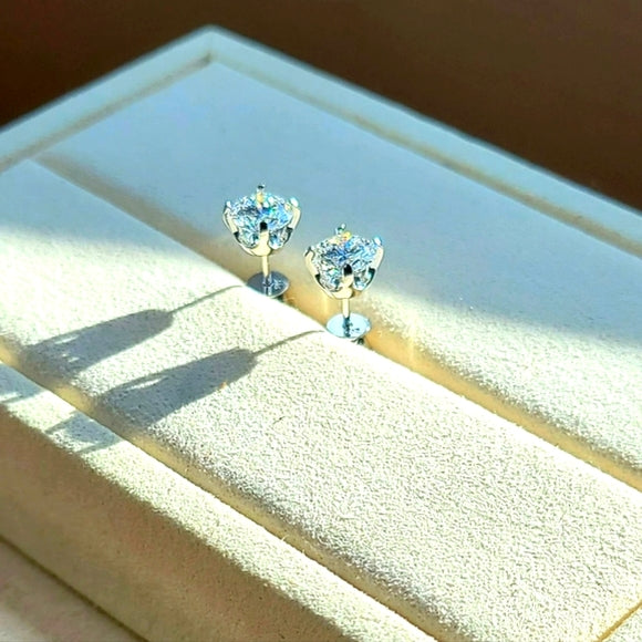 Solid 14k Gold 1ct Lab Diamond Earrings
