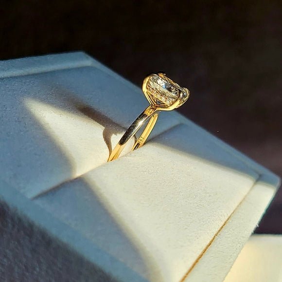 Solid 14k Gold 2.72ct Lab Cushion Diamond Ring with Hidden Halo Lab Diamond