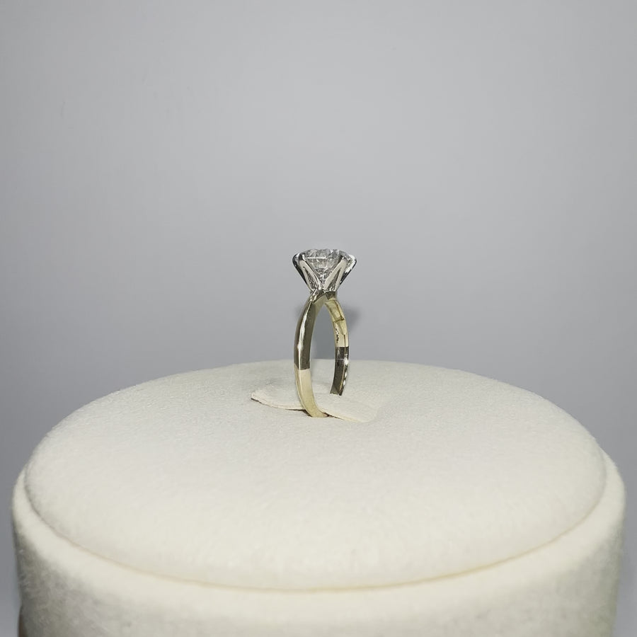 Solid 14k Gold 2.14ct Lab Round Diamond Ring (2-tone)