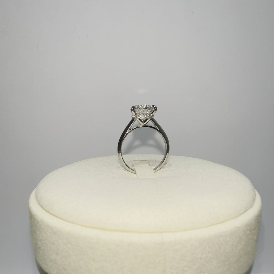 Platinum 2.6ct Lab Round Diamond Ring with Hidden Halo Lab Diamond