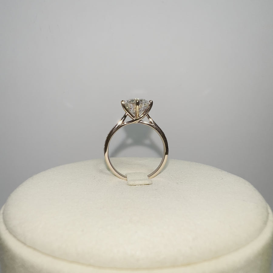 Solid 14k gold 3ct moissanite ring (006)