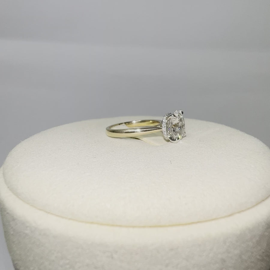 Solid 18k White and Yellow Gold 2.58ct Lab Diamond Ring