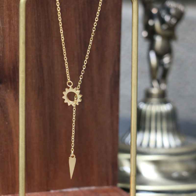 Sawtooth Triangle Tassel Necklace