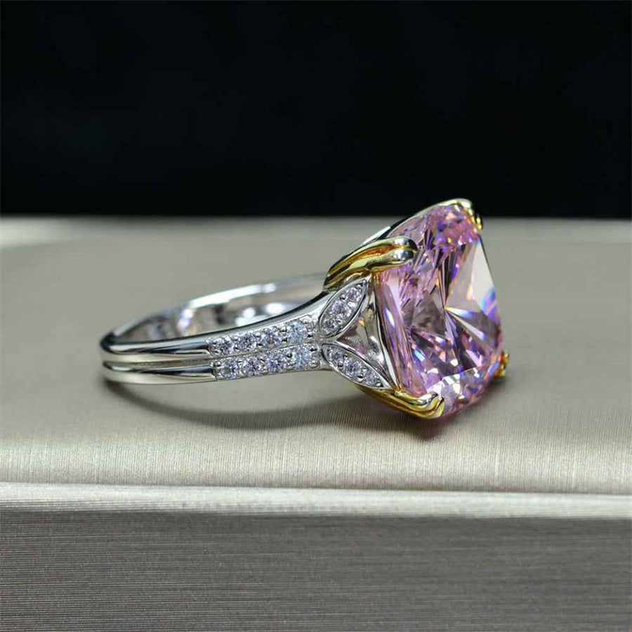 High Carbon Simulated Pink Diamond Ring