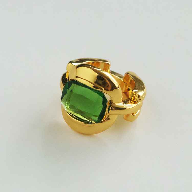 18k Gold Plated Emerald Ring