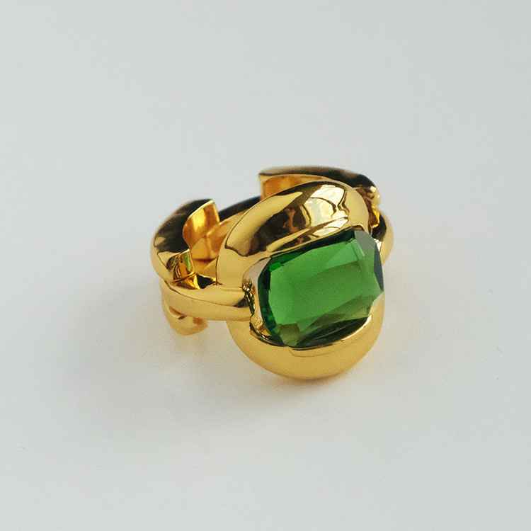 18k Gold Plated Emerald Ring