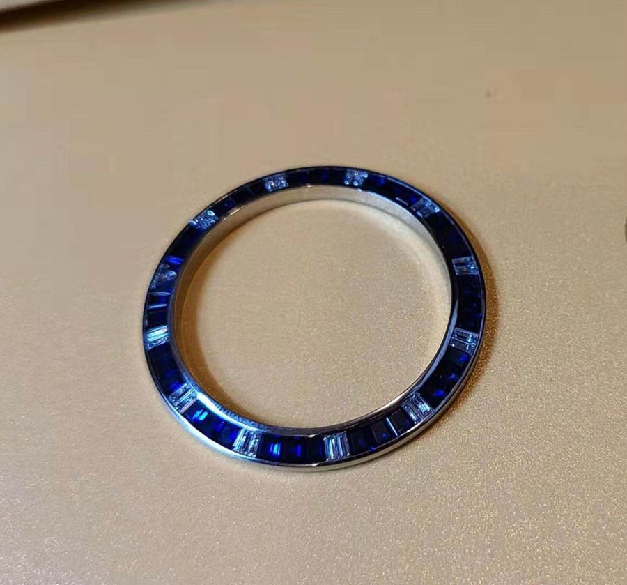 Blue and white sapphire watch bezel(41)