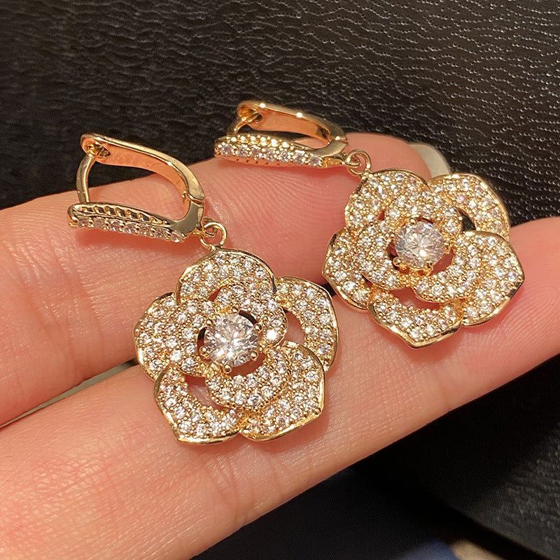 camellia earrings
