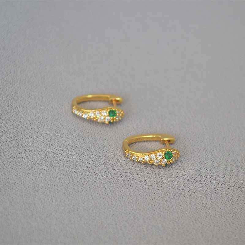 18k gold plated snake earrings