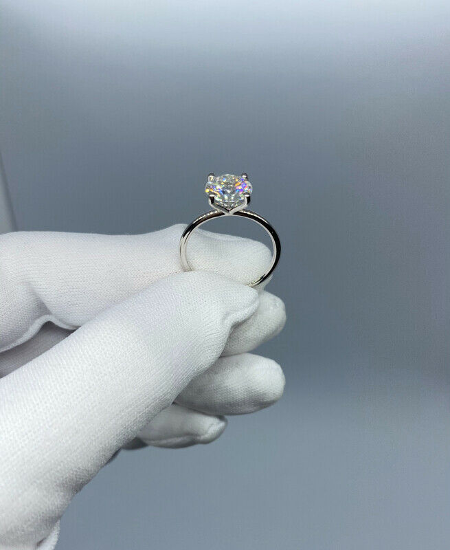 Solid 14k Gold 2 ct Moissanite Ring