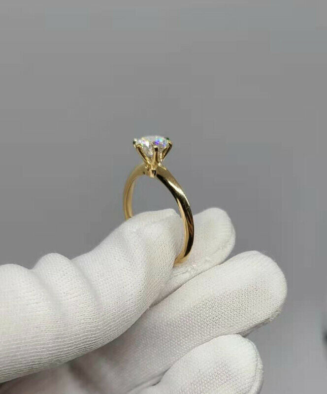 Solid 14k Gold 1ct Moissanite Ring (g0011)
