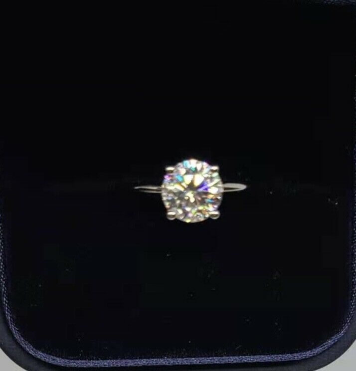 Solid 14k Gold 2 ct Moissanite Ring