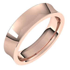 14K Rose 5 mm Concave Comfort Fit Band Size 10