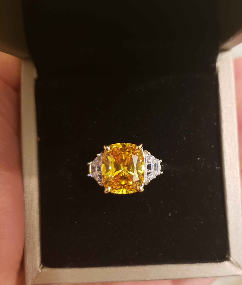 Sri Lankan Yellow Crystal Ring