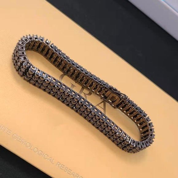 3-line Black Moissanite Bracelet