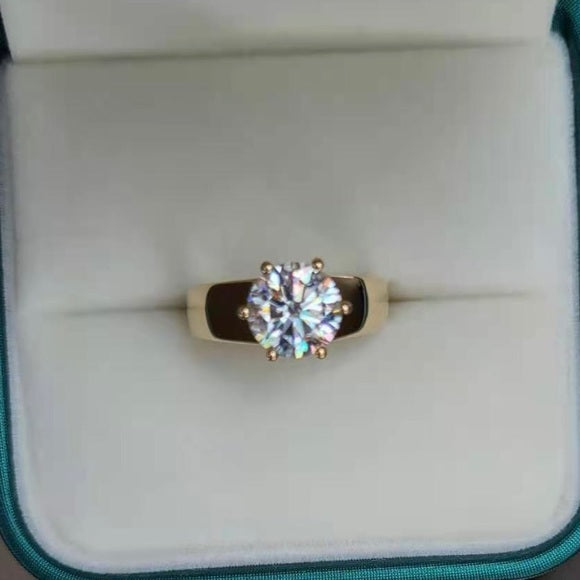 Solid 14k Gold 2.5ct Moissanite Ring