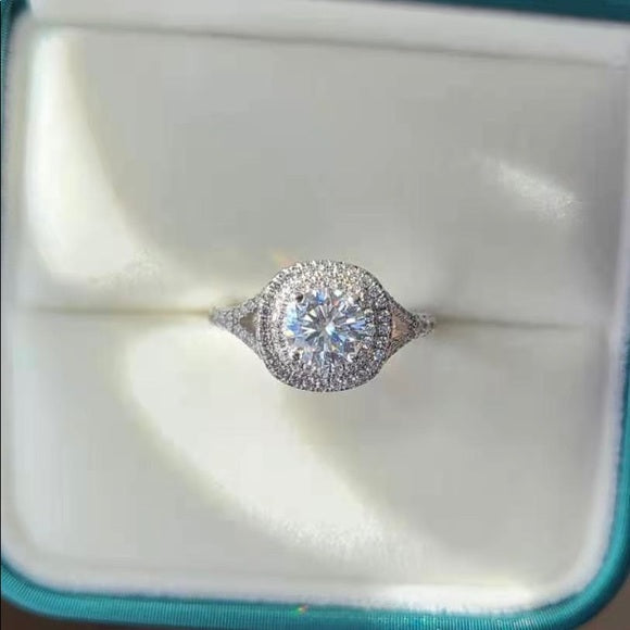 1ct Moissanite Ring with Halo(292)