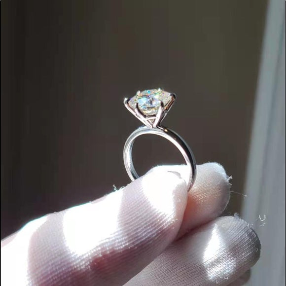 Solid 18k Gold 3ct Moissanite Ring