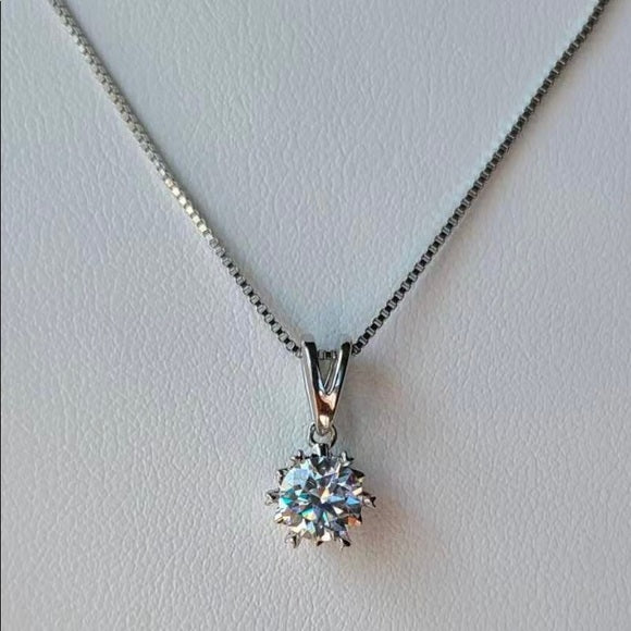 1ct Snowflake Moissanite Necklace & Pendant