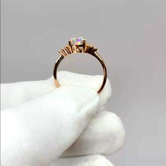 Solid 14k Rose Gold 1.5ct Oval Moissanite Ring