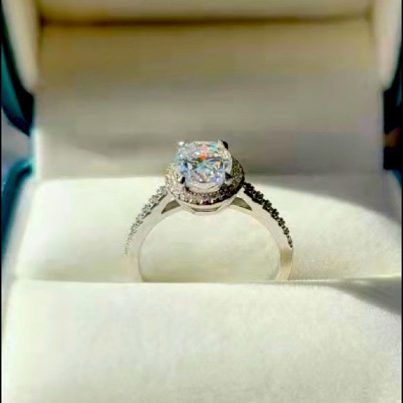 2ct Oval Moissanite Ring with Halo