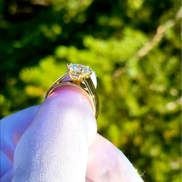 Solid 14k Gold 2.5ct Moissanite Ring