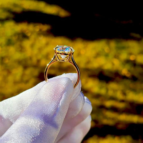 Solid 14k Gold 5ct Moissanite Ring