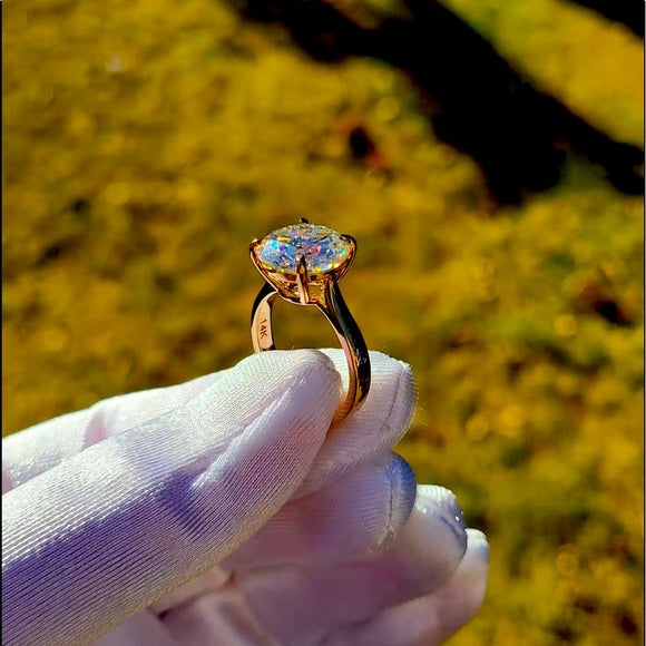 Solid 14k Gold 5ct Moissanite Ring