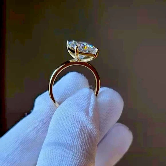 Solid 14k/18k Gold 5ct Radiant Cut Moissanite Ring