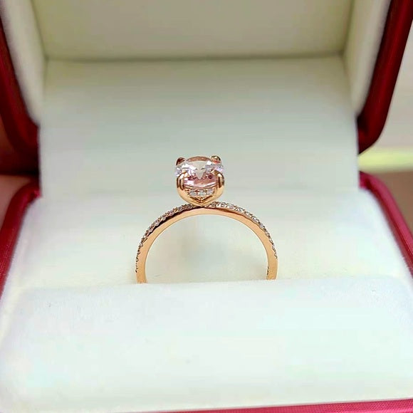 Solid 14k Gold 1.42ct Oval Morganite Ring