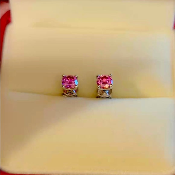 0.5ct Pink Moissanite Stud Earrings