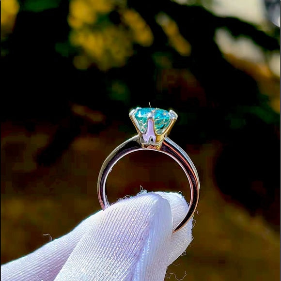 2ct Blue Moissanite Ring (012)