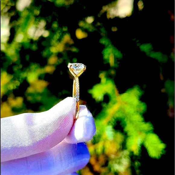 Solid 10k Gold 2ct Moissanite Ring