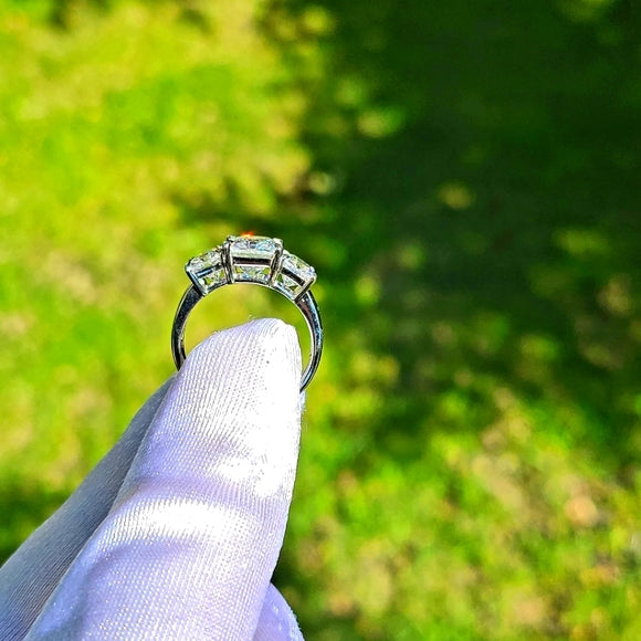 Solid 14k Gold Total 5ct Radiant Moissanite Ring