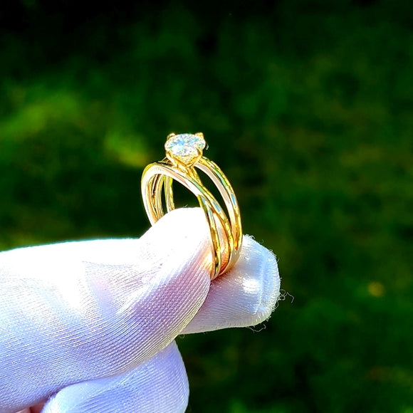 Solid 10k Gold 1ct Moissanite Ring