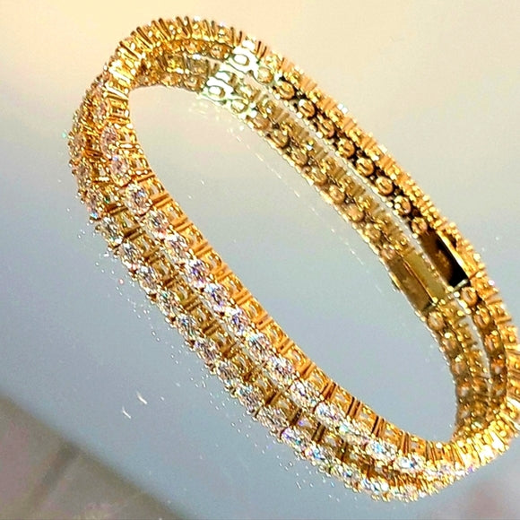 Solid 10k/14k Gold 4mm Moissanite Tennis Bracelet