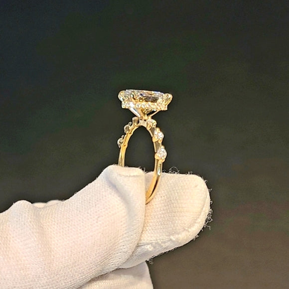 Solid 14k Gold 1.85ct Lab Oval Diamond Ring