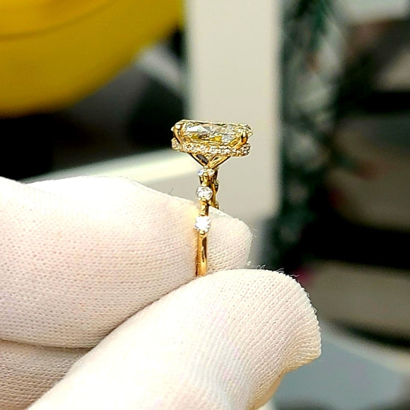 Solid 14k Gold 1.85ct Lab Oval Diamond Ring