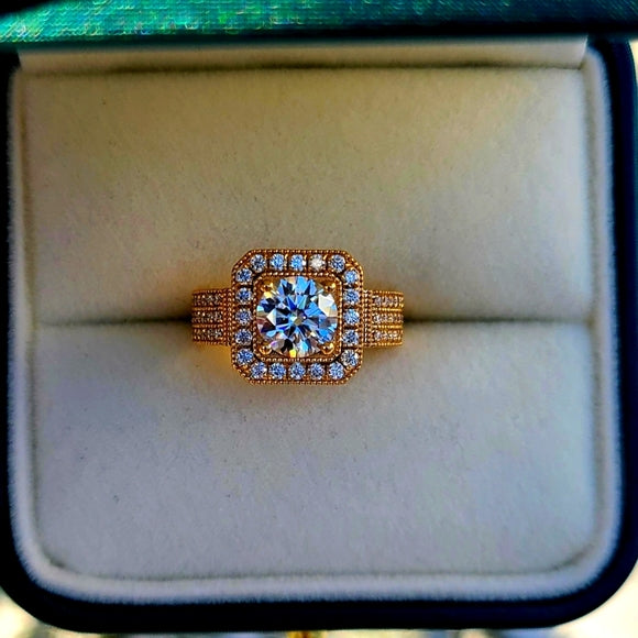 Solid 18k Gold 1.2ct Moissanite Ring