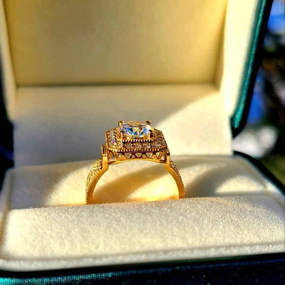 Solid 18k Gold 1.2ct Moissanite Ring