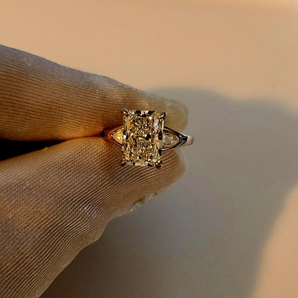 Platinum 2.64ct Lab Radiant Diamond Ring
