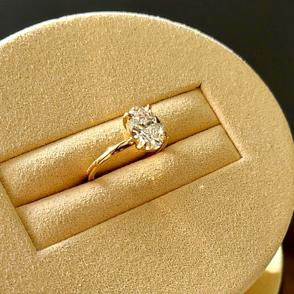 Solid 14k Gold 1.41ct Lab oval Diamond Ring
