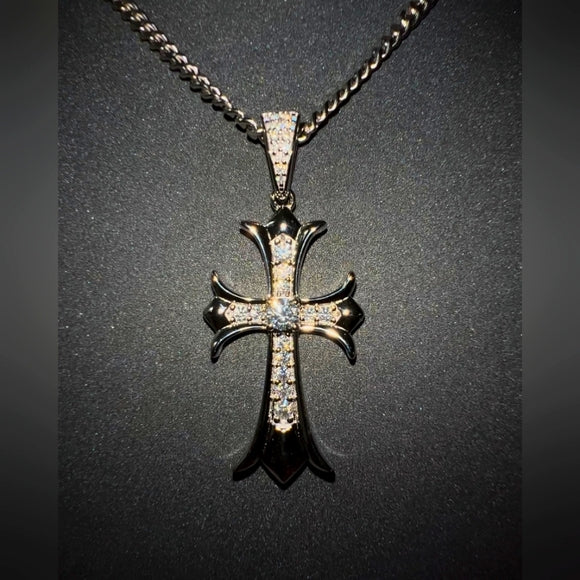 Moissanite Antique Cross Necklace
